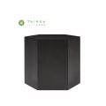 Black Hexagon Veneer Side Table with Lacquer